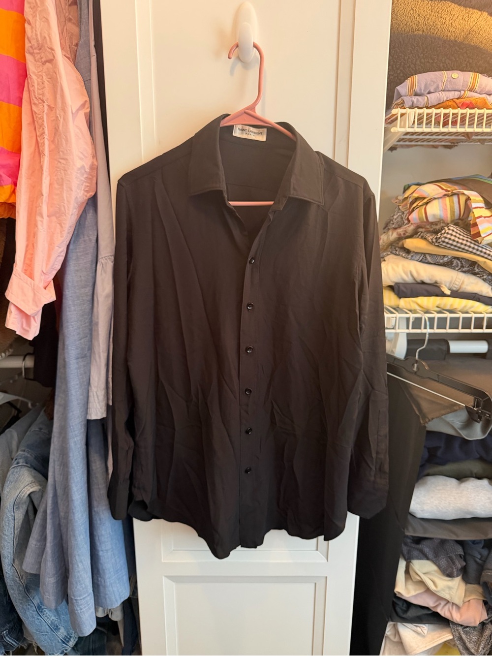 Saint Laurent 100% Silk Black Blouse FR40 US8 Medium